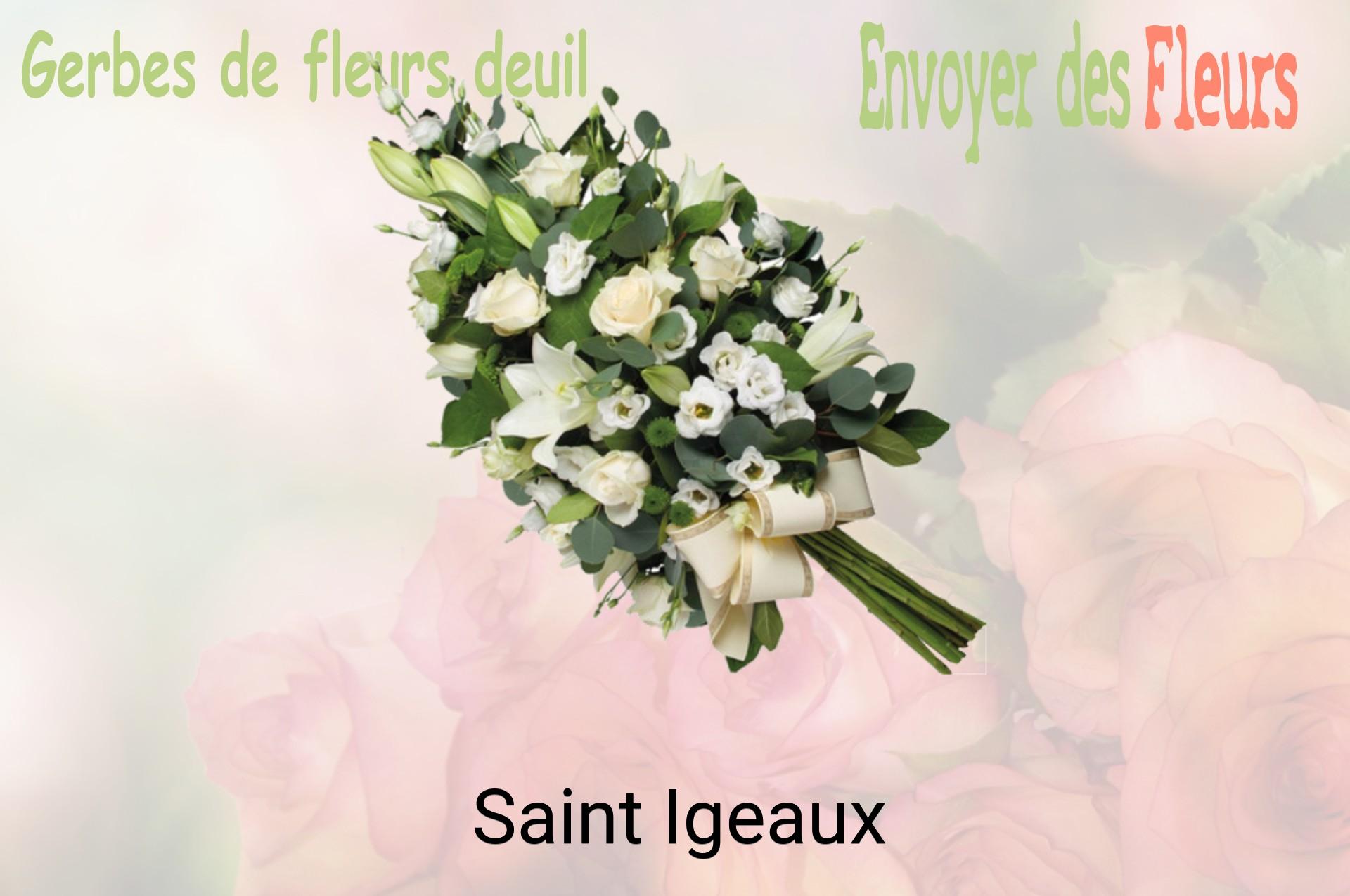 Gerbe de fleurs de deuil livrée à Saint-Igeaux